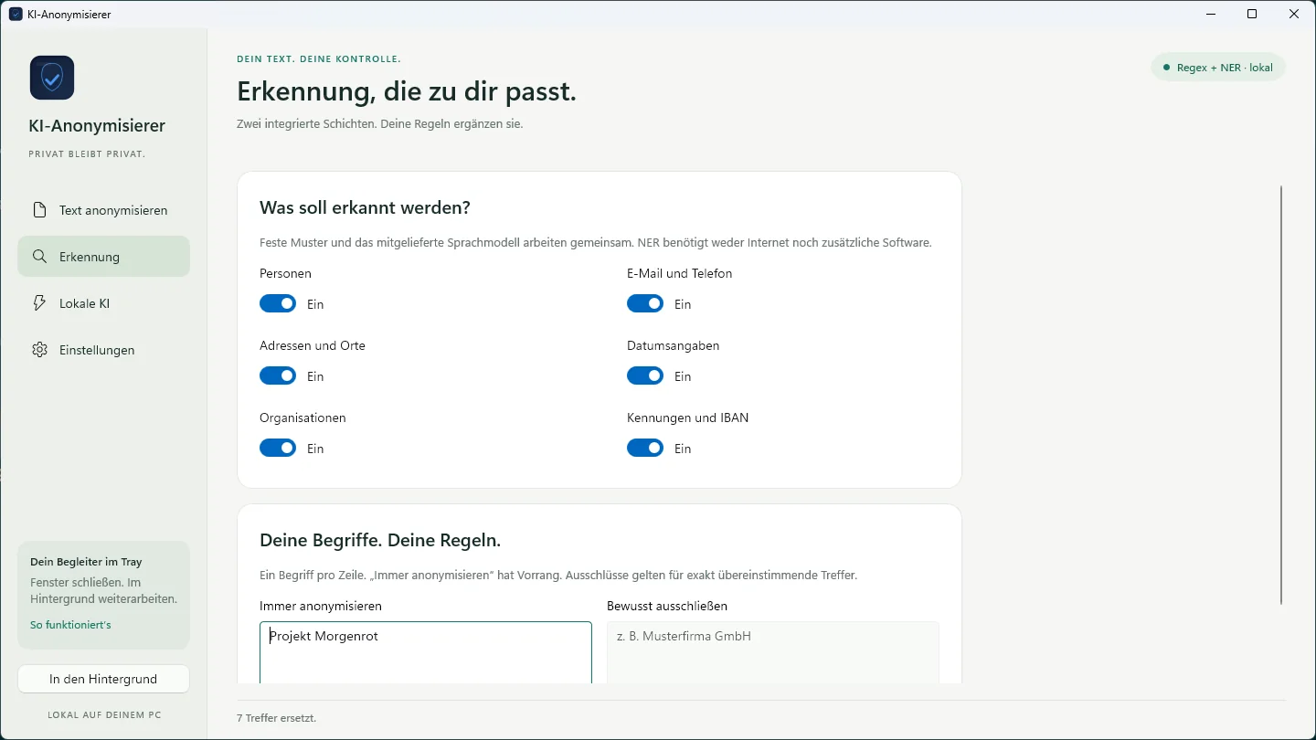 Kategorien schalten, eigene Begriffe festlegen
